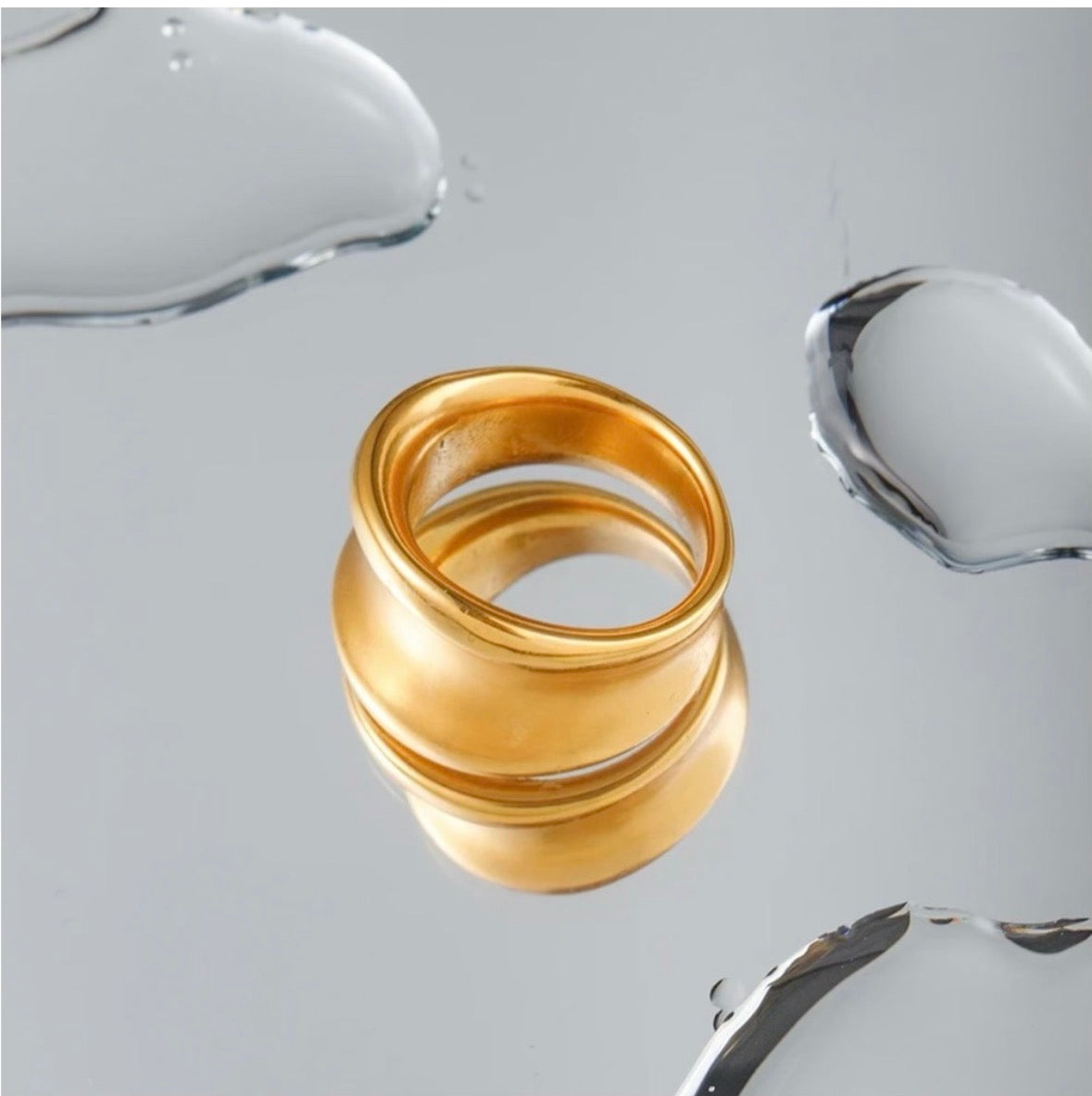 Chunky Simple Brush Effect Ring