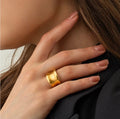 Chunky Simple Brush Effect Ring
