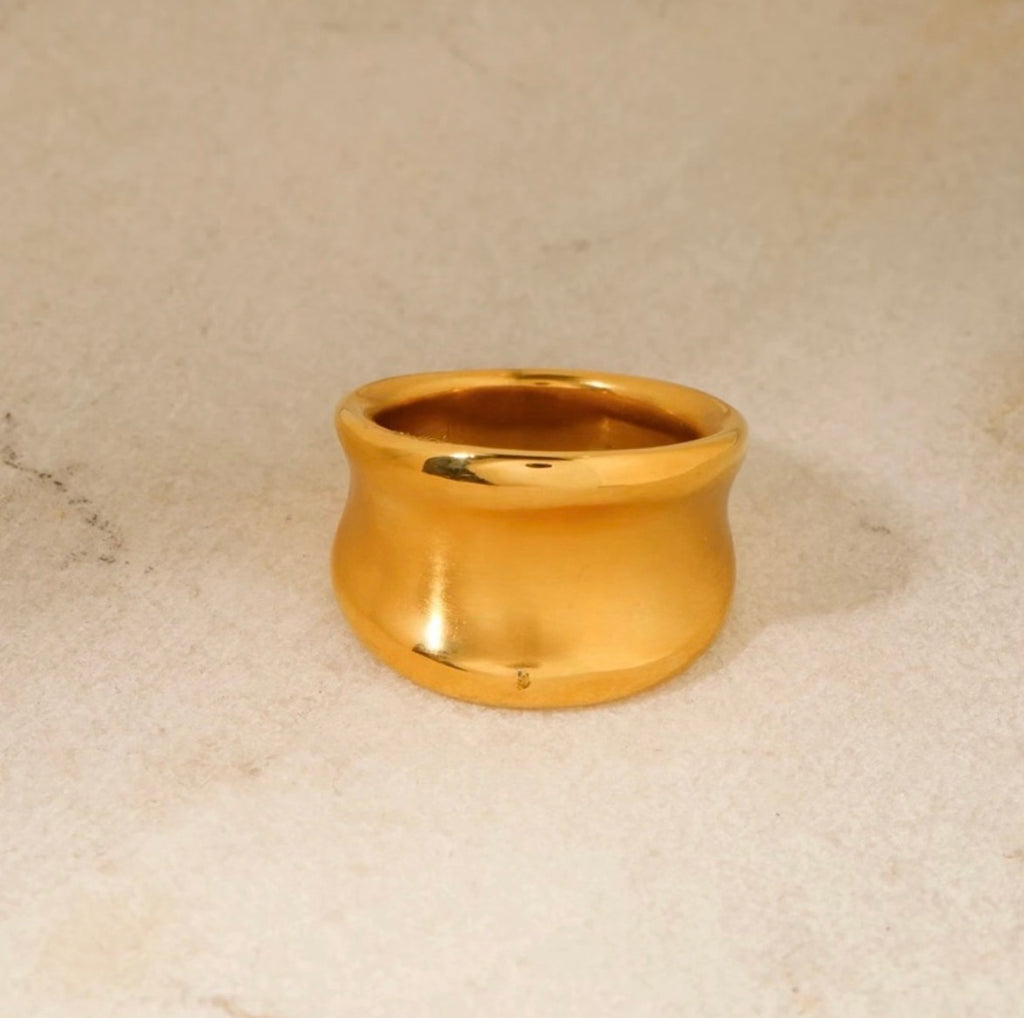 Chunky Simple Brush Effect Ring